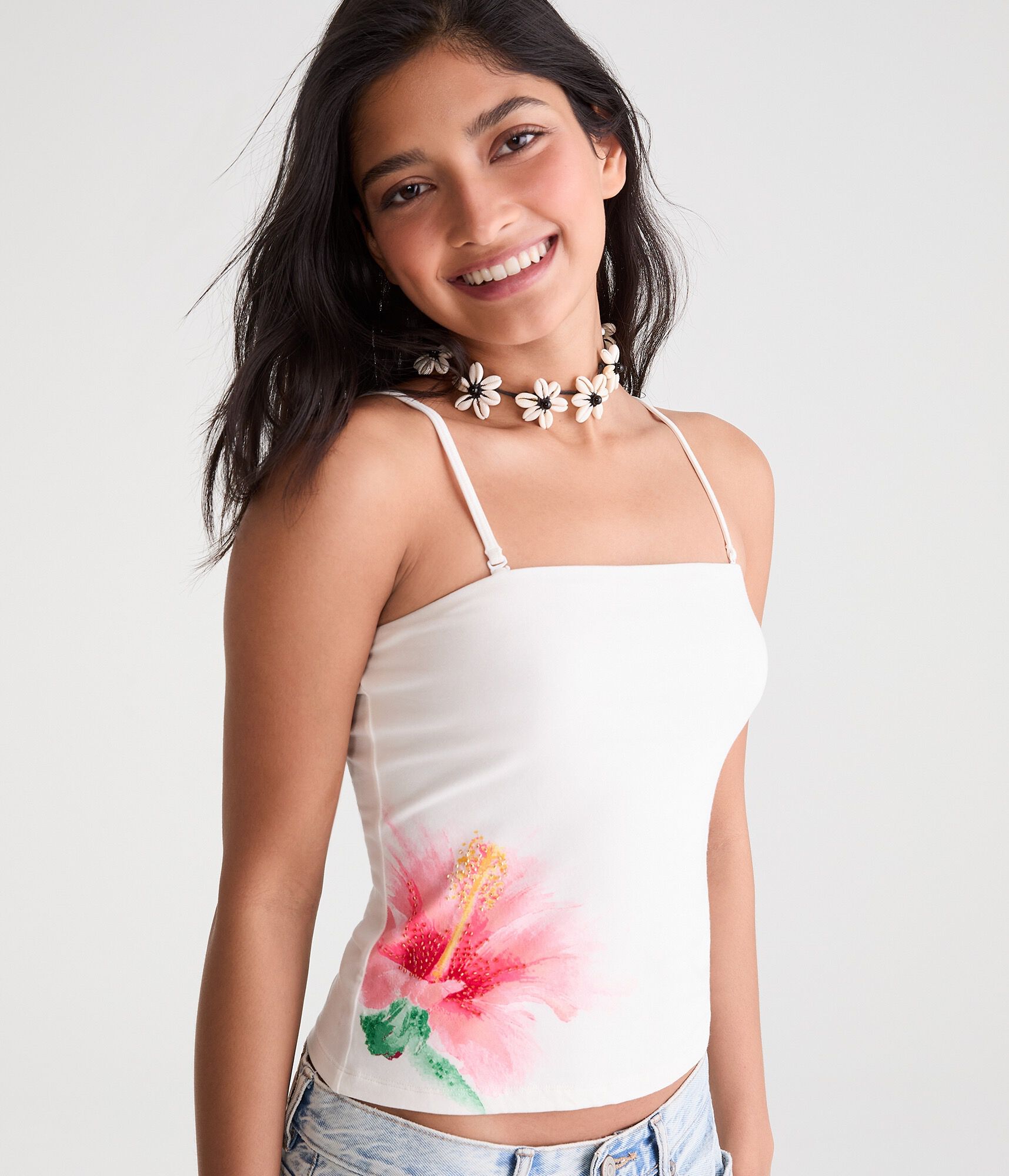 Seriously Soft Beaded Hibiscus Everyday Tube Top