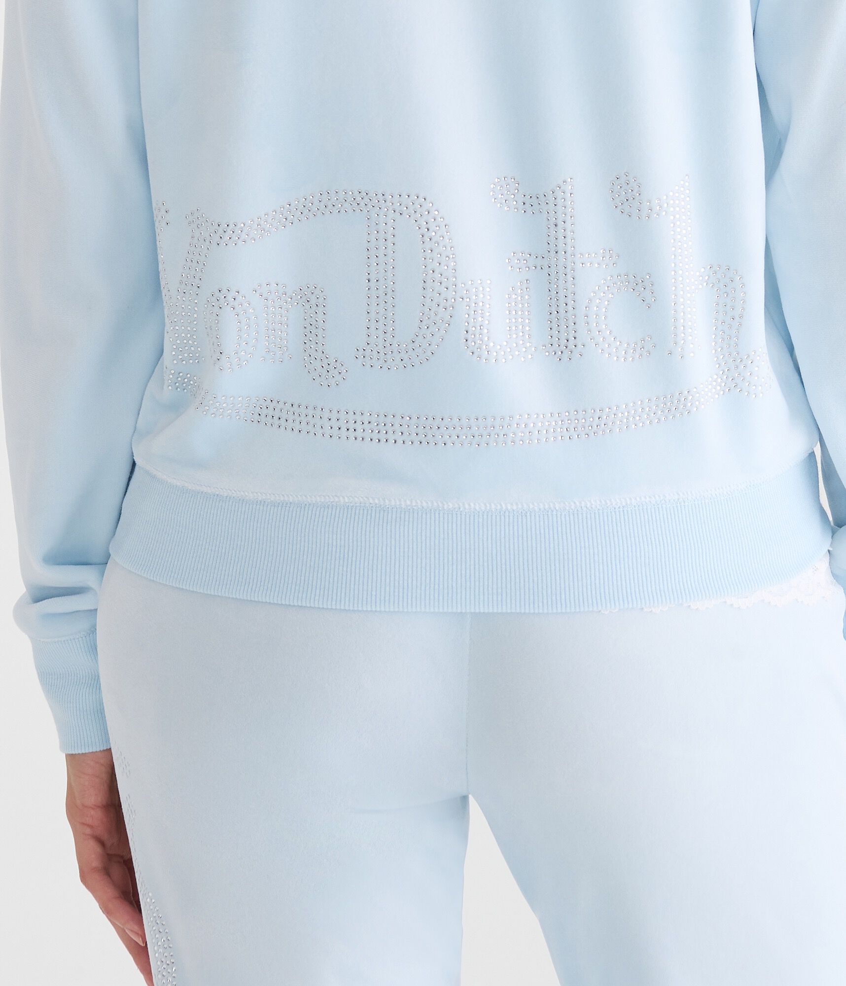 Von Dutch Rhinestone Velour Full-Zip Hoodie