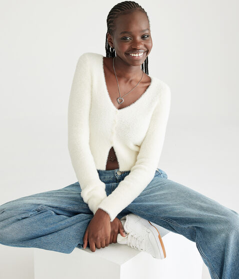 Bella Cropped Eyelash Cardigan Bella Cropped Eyelash Cardigan