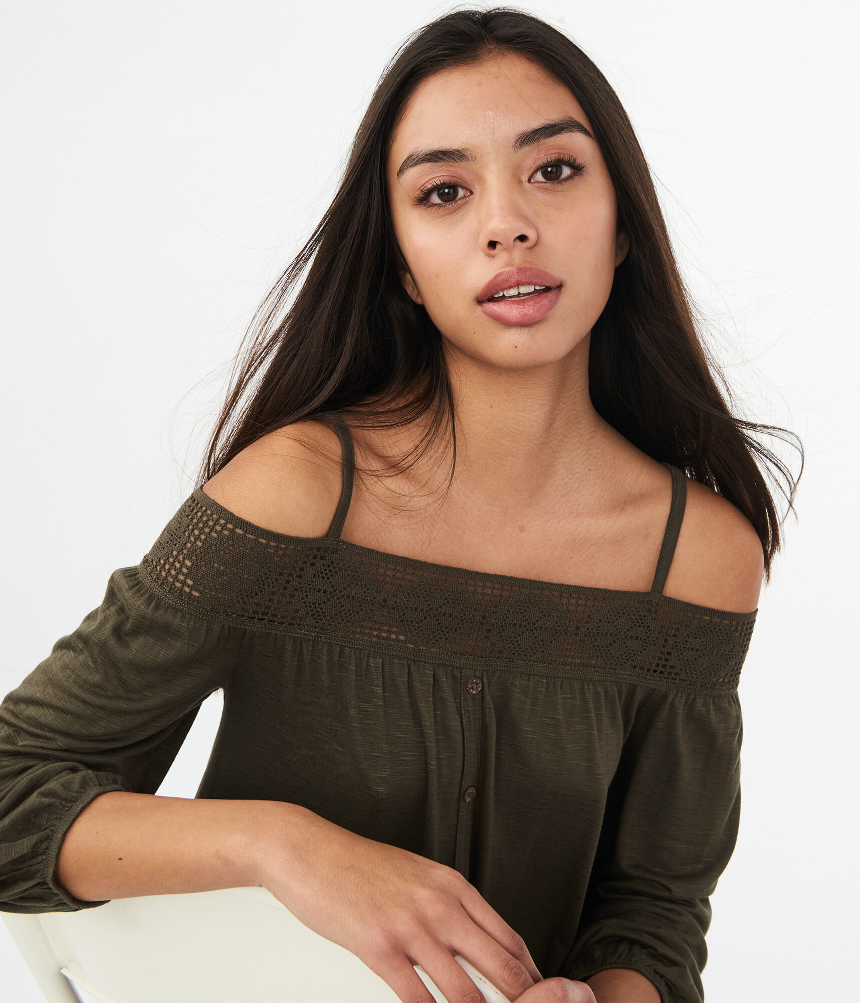cold shoulder peasant top