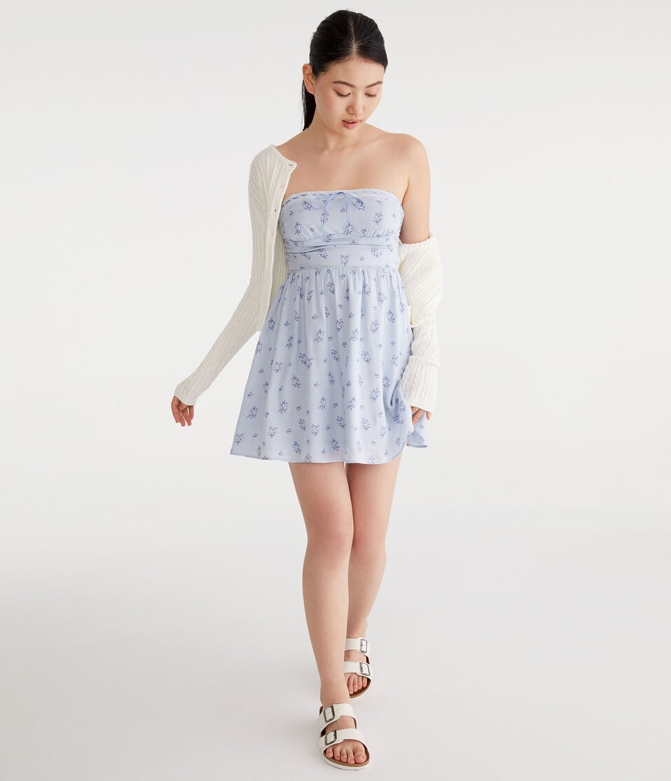 Floral Strapless Fit & Flare Dress