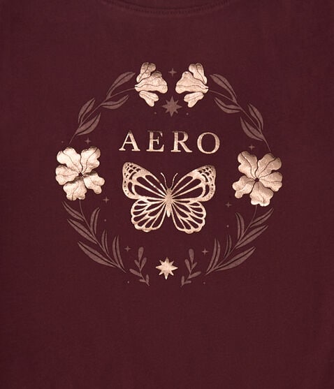 Aero Butterfly Circle Foil Graphic Tee Aero Butterfly Circle Foil Graphic Tee