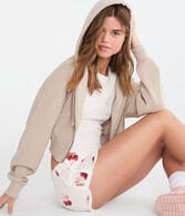 Cherries Polyfleece Sleep Shorts