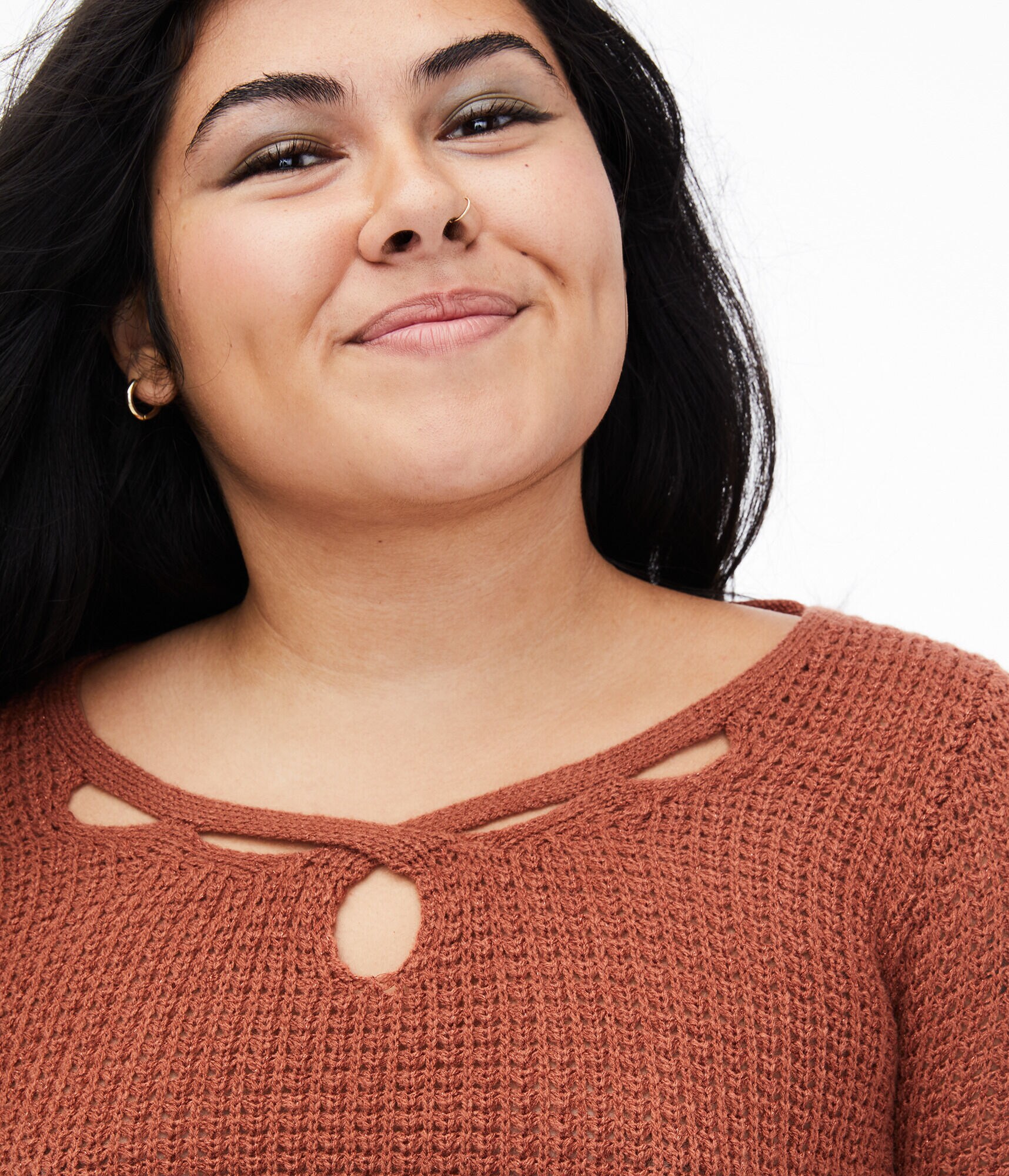 Crisscross Keyhole Sweater