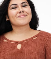 Crisscross Keyhole Sweater