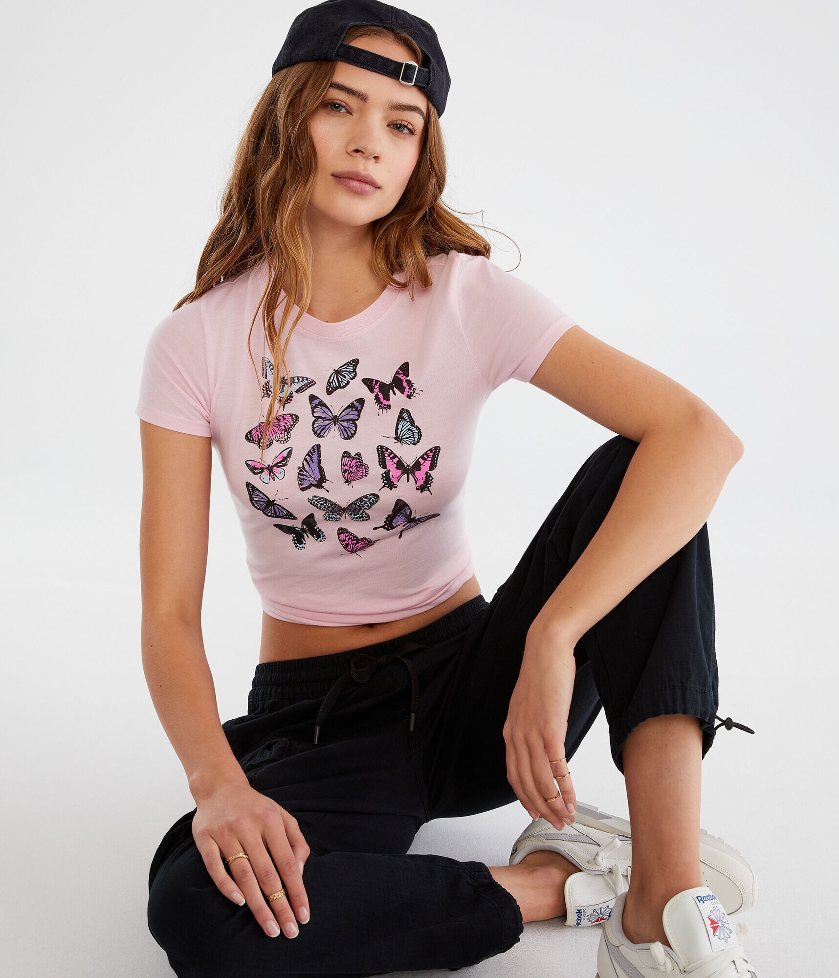 Multicolor Butterflies Graphic Tee
