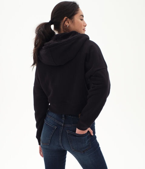 Faux Fur-Lined Full-Zip Hoodie Faux Fur-Lined Full-Zip Hoodie