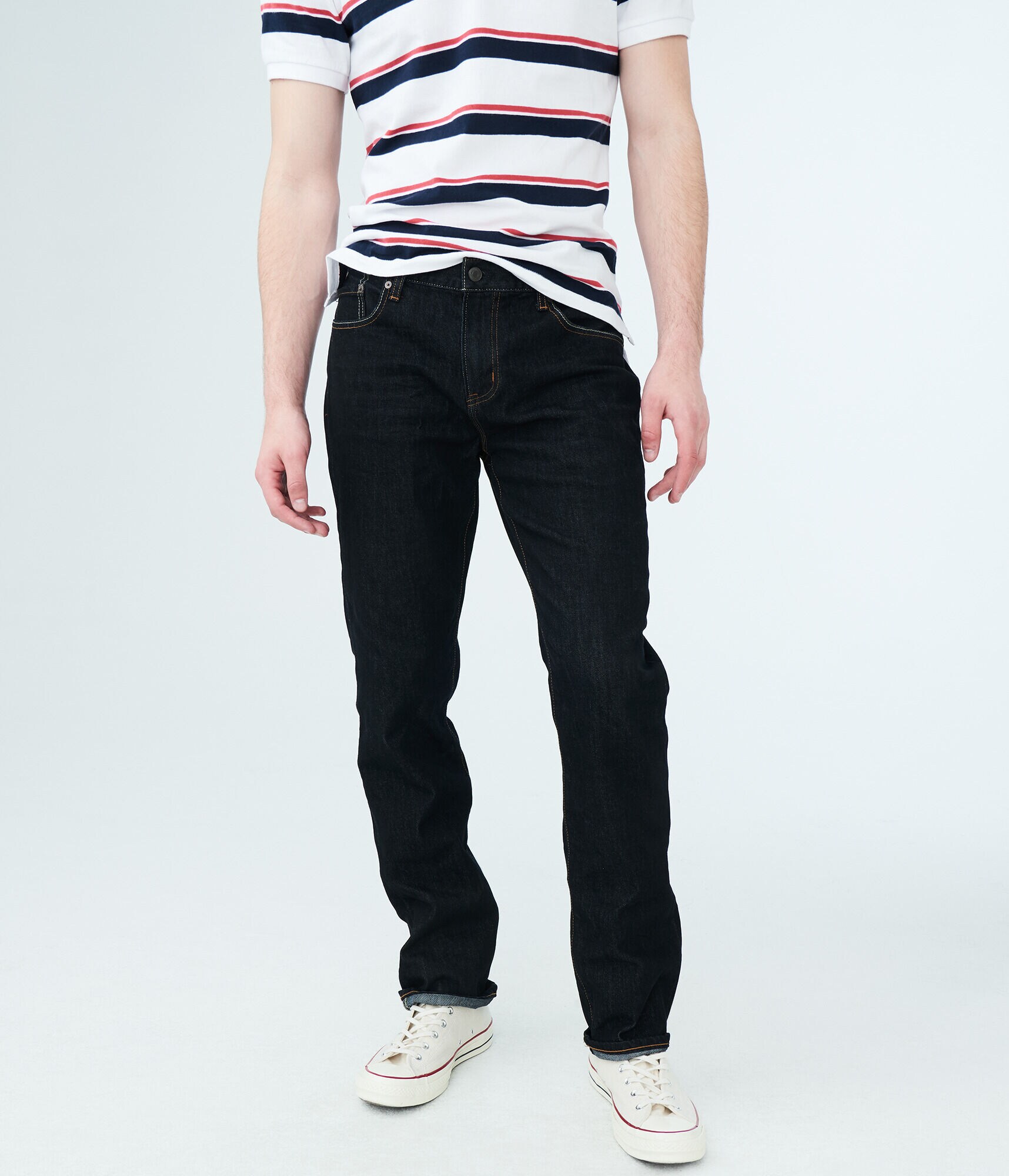 Slim Straight Dark Wash Stretch Jean