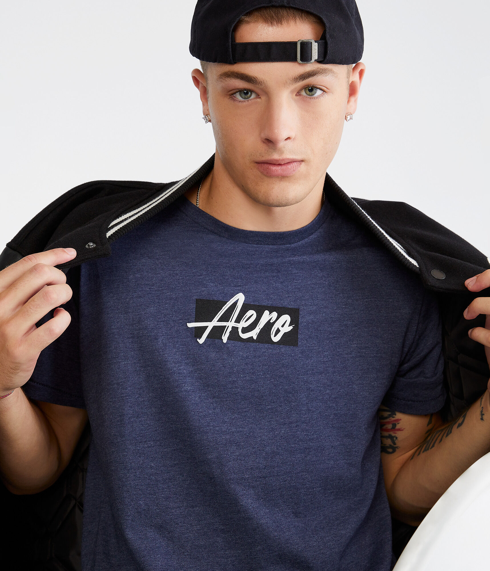 Aero Script Box Logo Graphic Tee