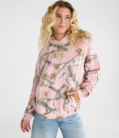 Cloud Soft Forest Camo Boxy Pullover Hoodie