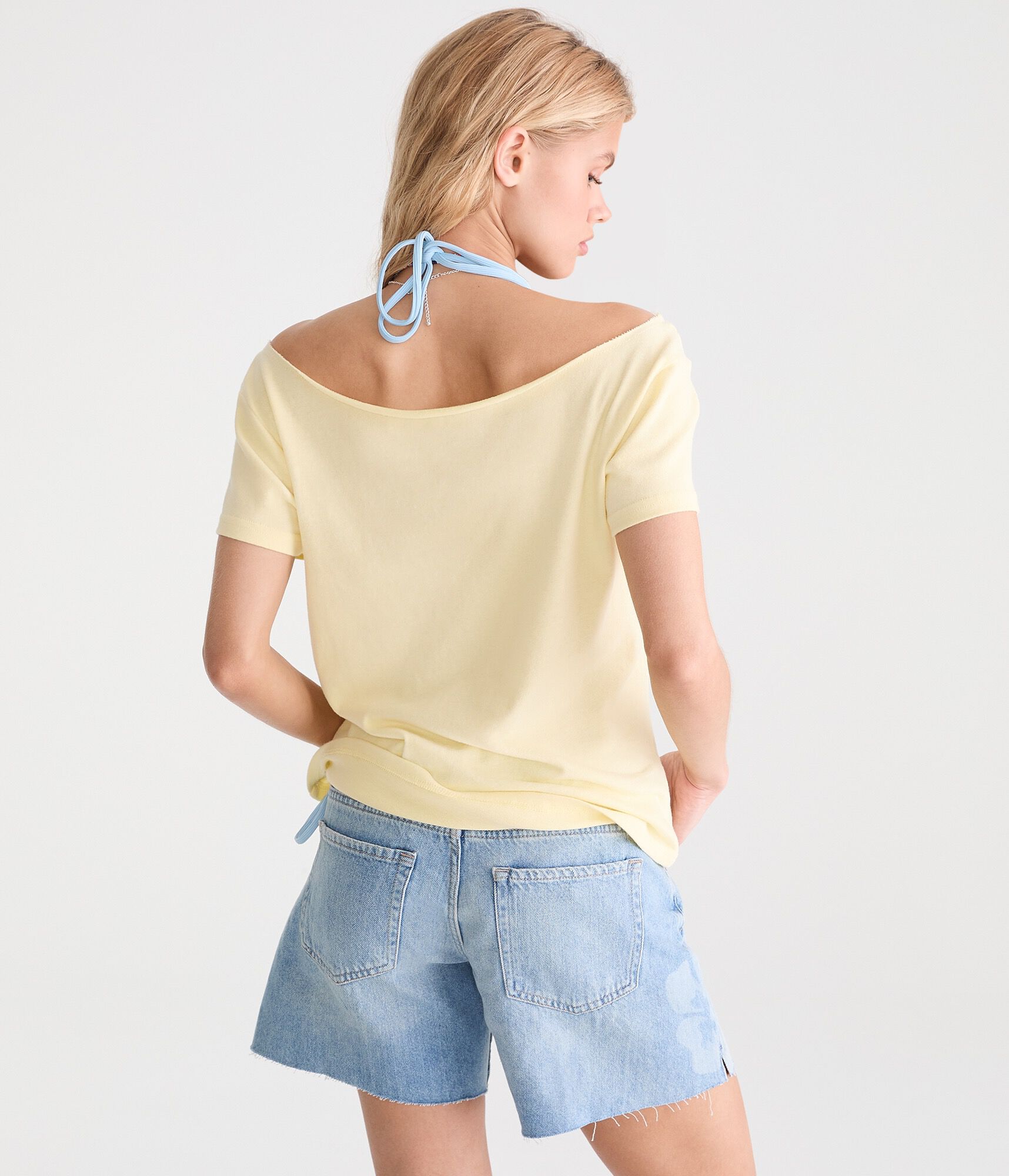 Seriously Soft Rhinestone Starfish Off-The-Shoulder Vintage Fit Tee
