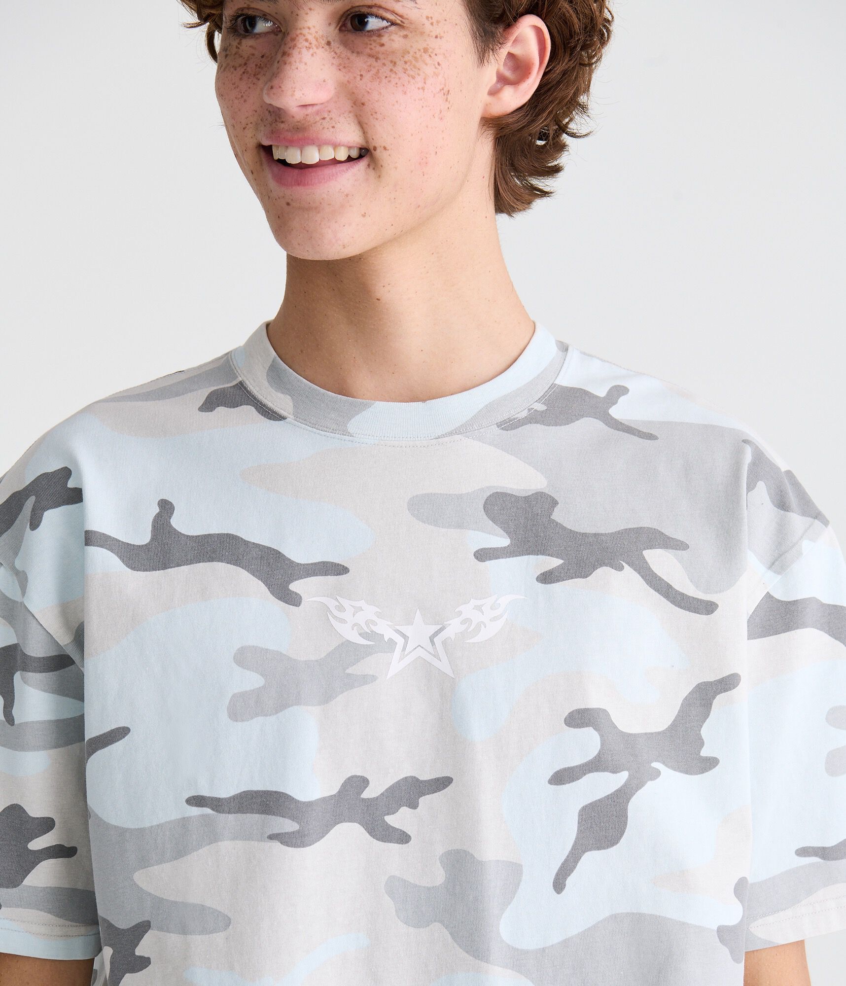 Star Tattoo Camo Relaxed Graphic Tee