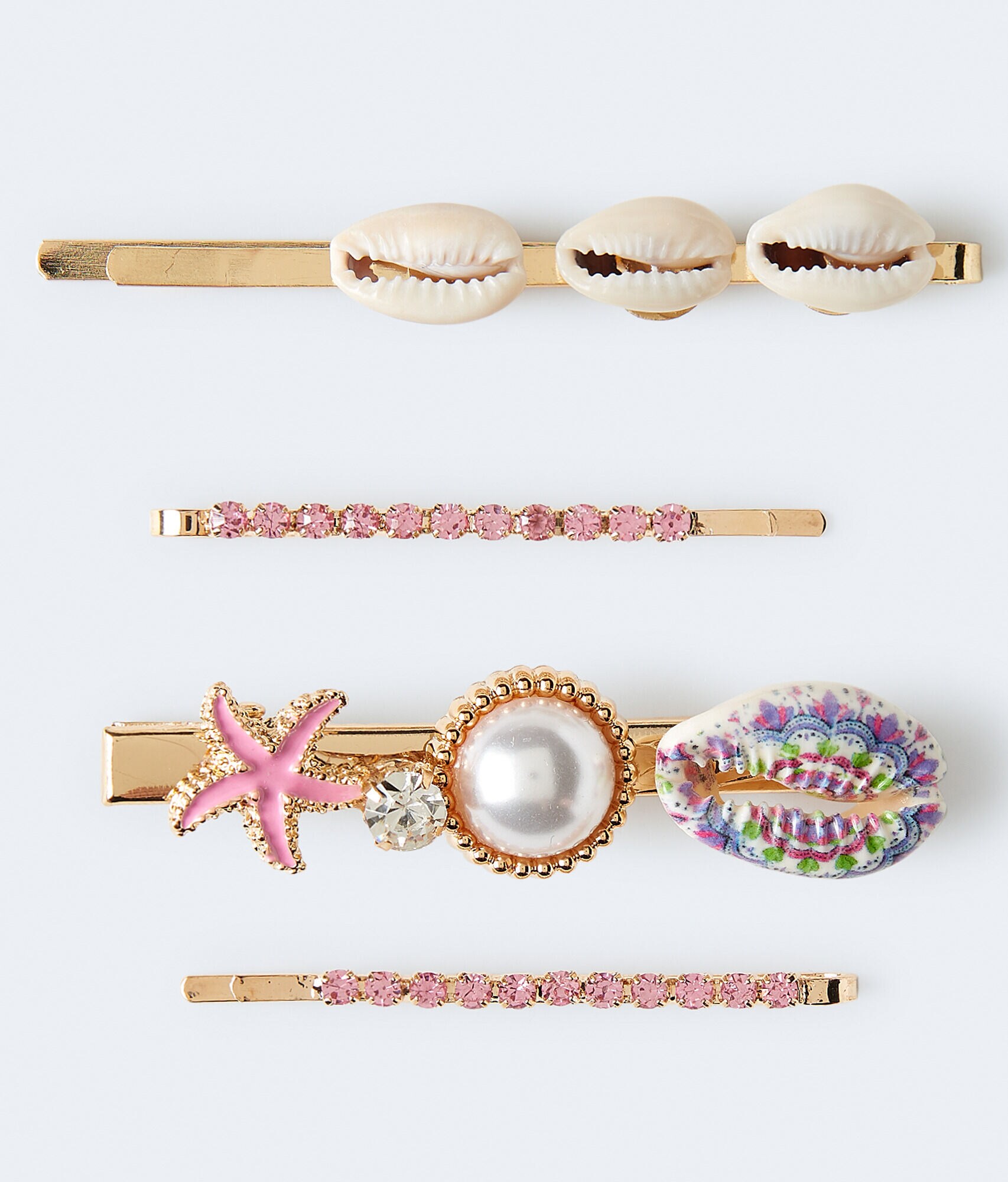 Shell Hair Slide &amp; Clip 4-Pack