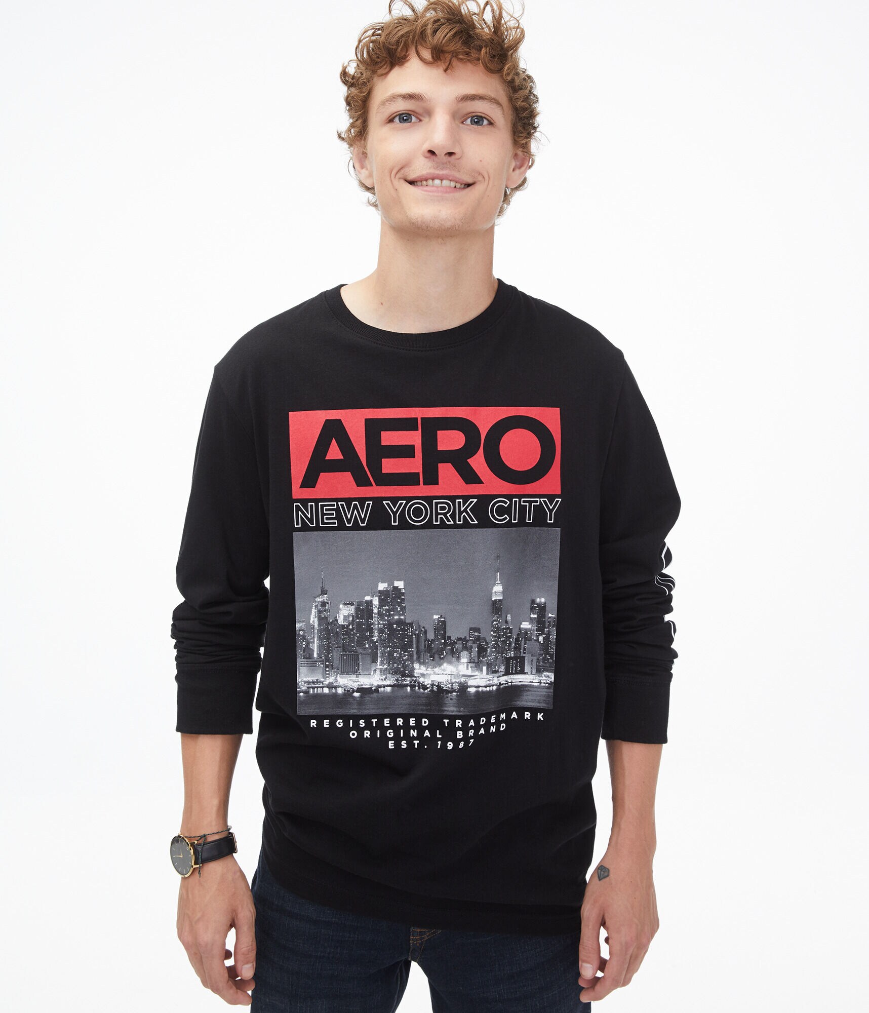 Long Sleeve Aero New York City Graphic Tee