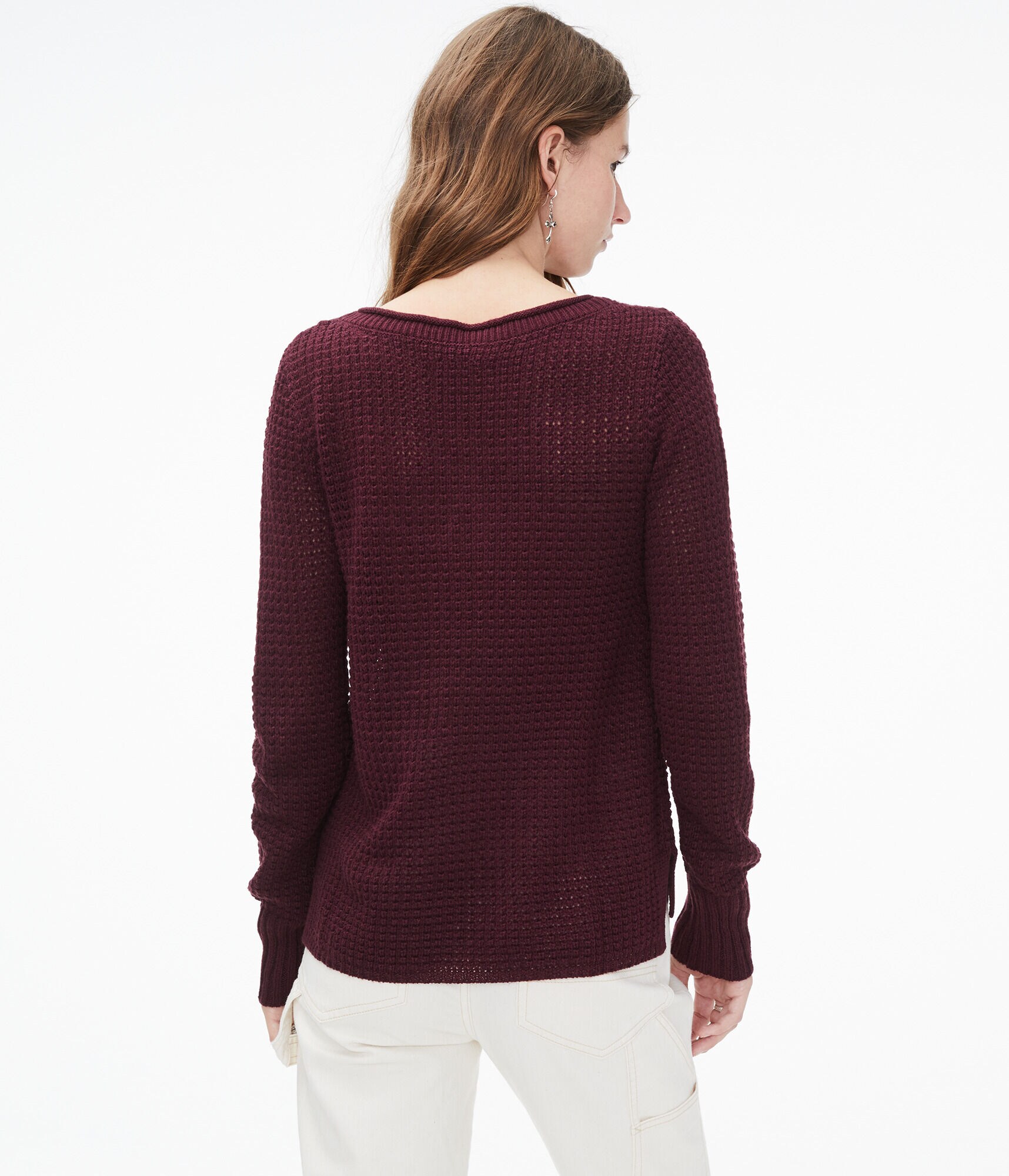 Crisscross Keyhole Sweater