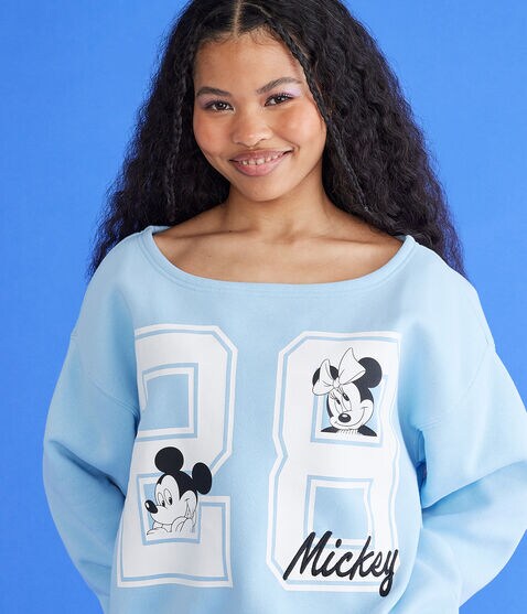 Mickey & Friends | Aero Mickey Mouse 28 Off-The-Shoulder Fleece Top Mickey & Friends | Aero Mickey Mouse 28 Off-The-Shoulder Fleece Top