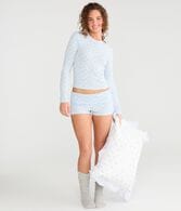 Floral Fold-Over Knit Sleep Shorts