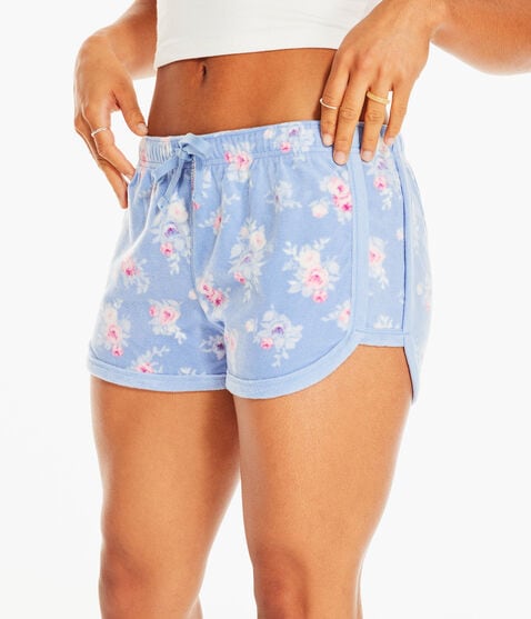 Faded Roses Polyfleece Sleep Shorts
