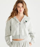 Peanuts® | Aéropostale Snoopy Snowman Cropped Full-Zip Hoodie