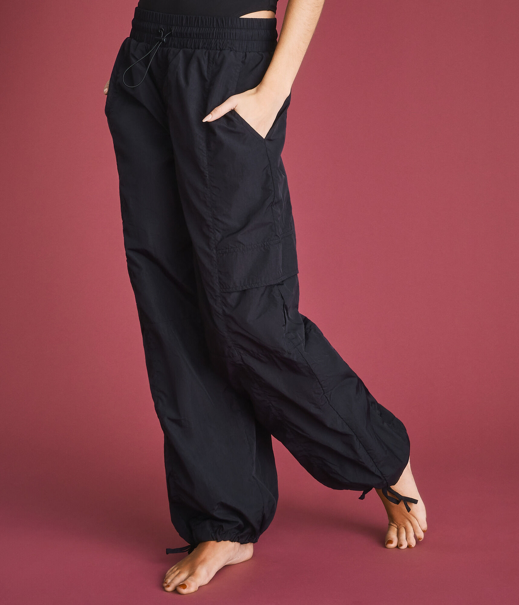 High-Rise Baggy Parachute Pants