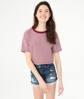 Striped Boyfriend Crop Tee