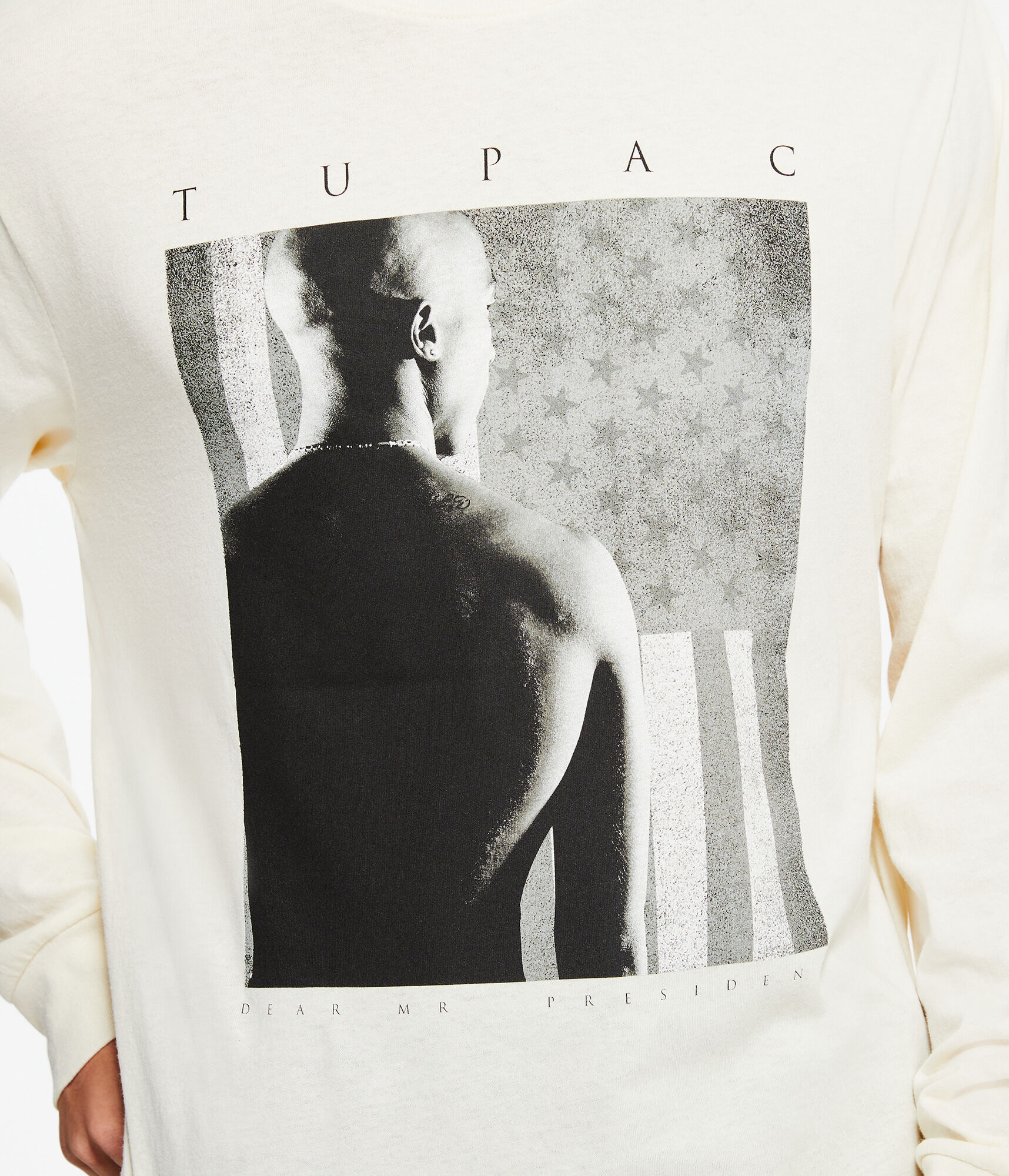 Long Sleeve Tupac Flag Graphic Tee