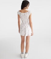 Floral Clip Dot Off-The-Shoulder Romper