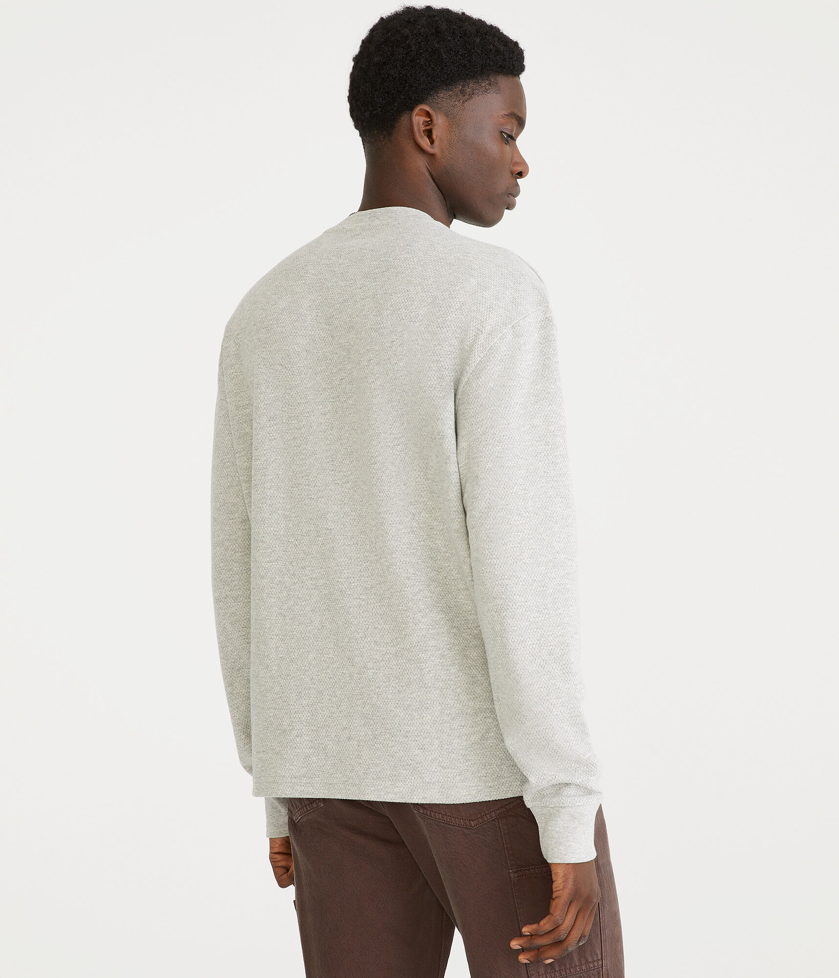 Long Sleeve Tonal Logo Thermal Crew Tee