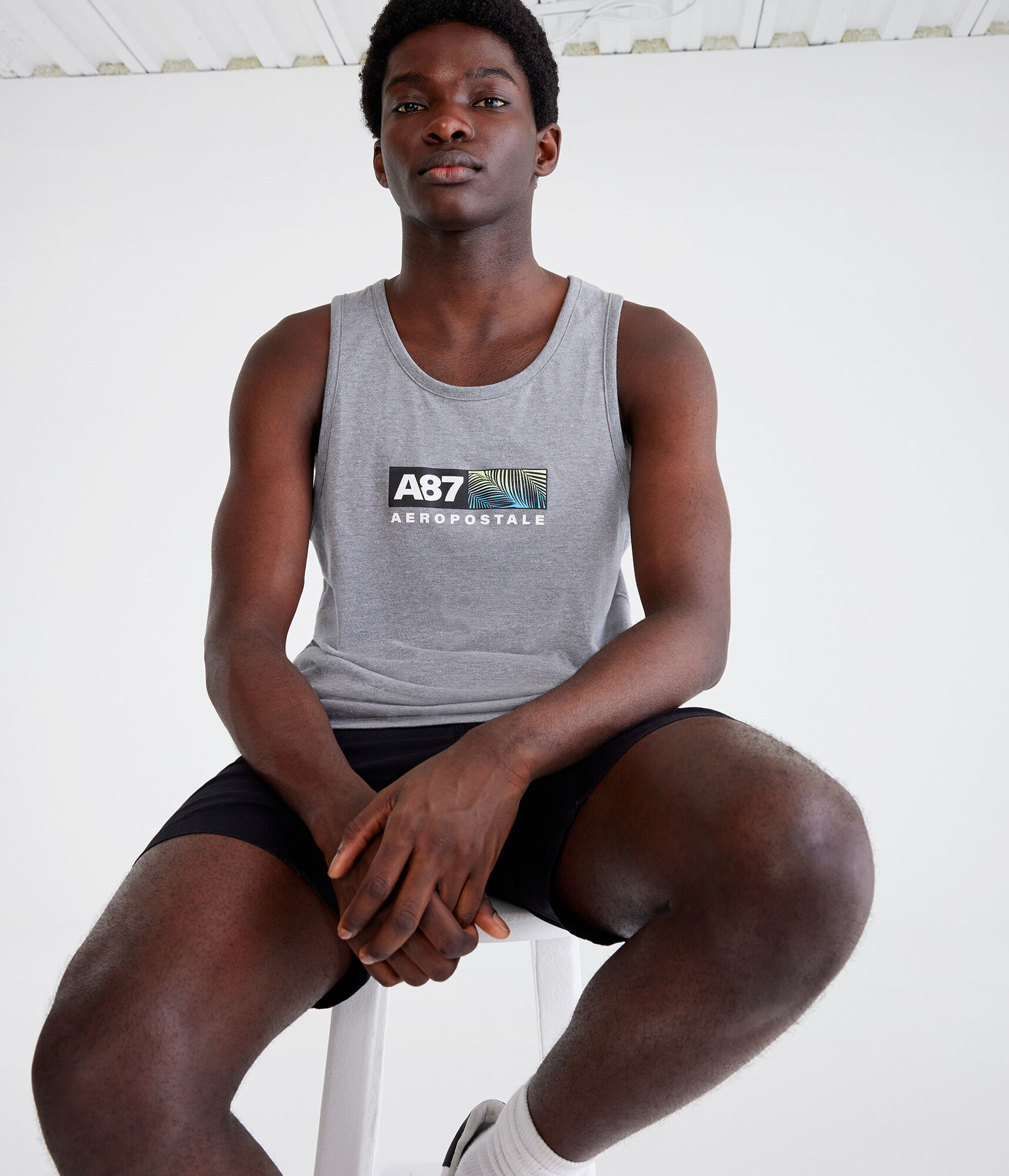 A87 Box Logo Palms Tank