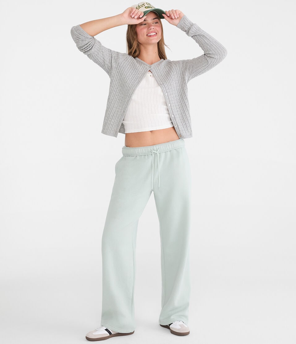 Mid-Rise Straight Leg Sweatpants