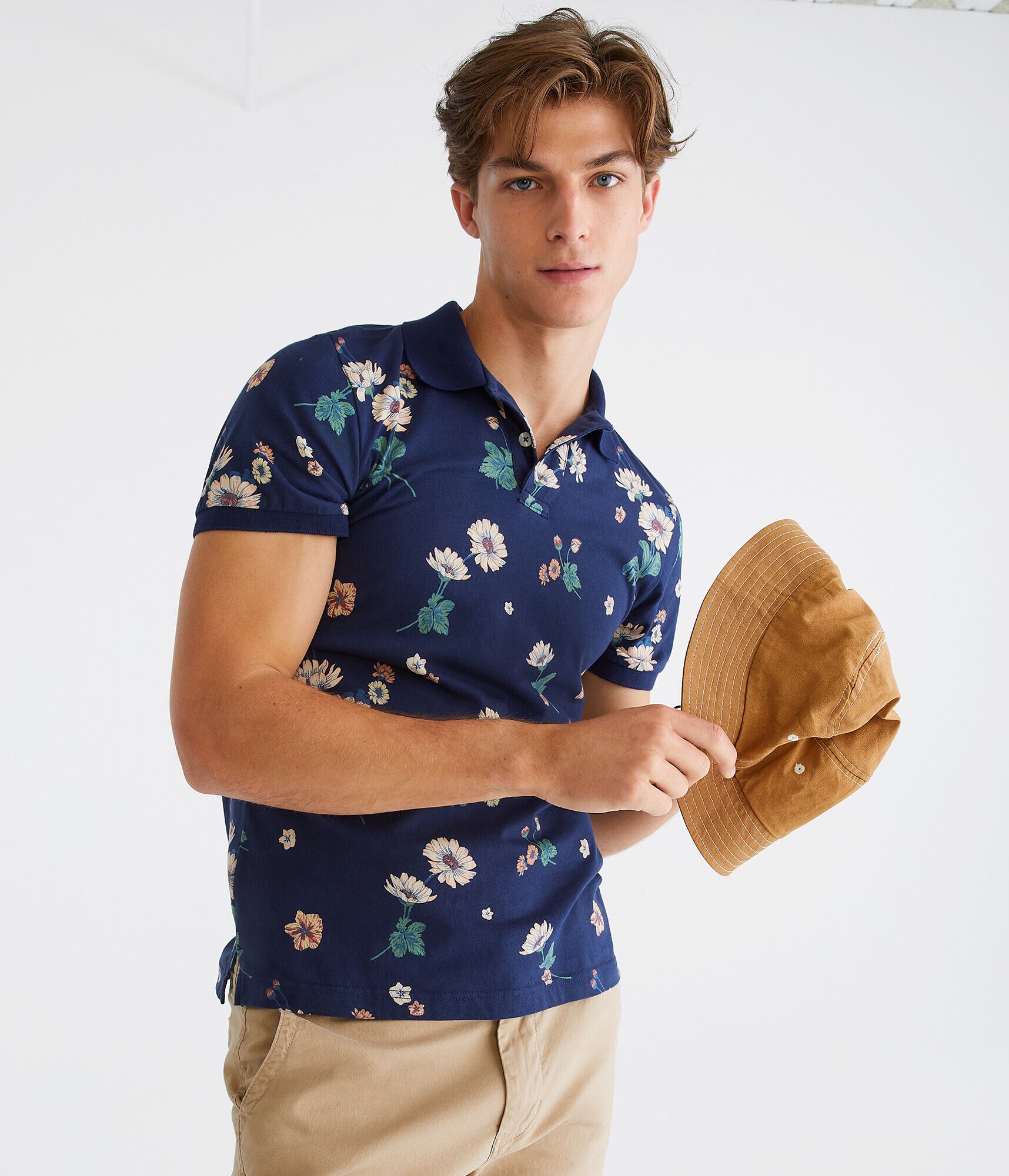 Floral Print Jersey Polo