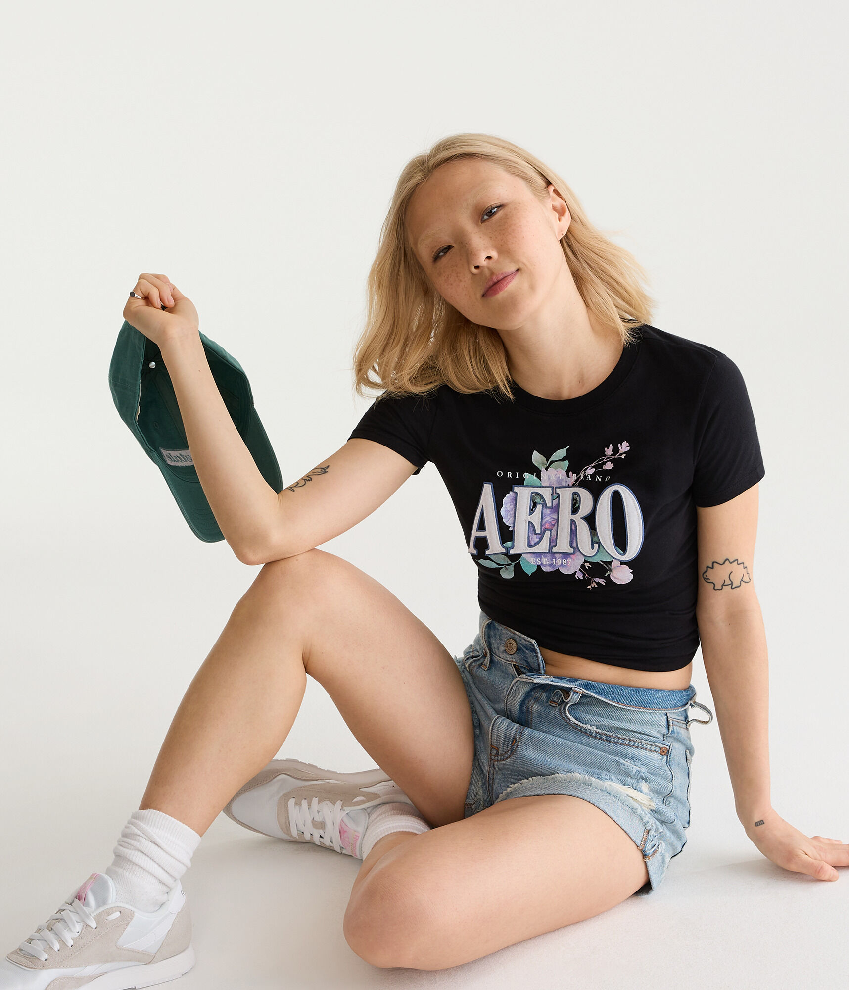 Aero Floral Appliqu&eacute; Graphic Tee