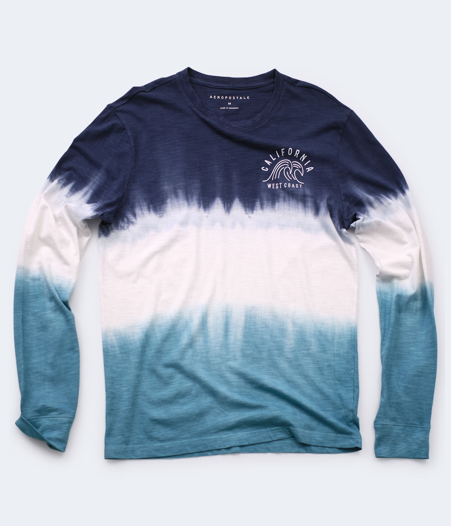 Long Sleeve California Waves Dip-Dye Graphic Tee