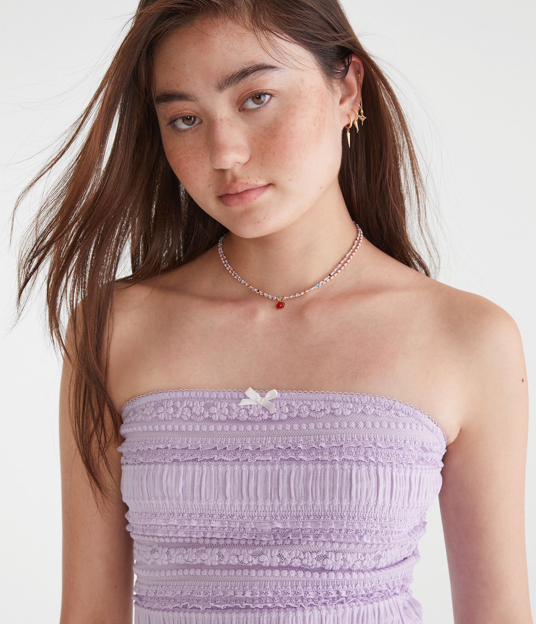 Textured Lace Tube Top