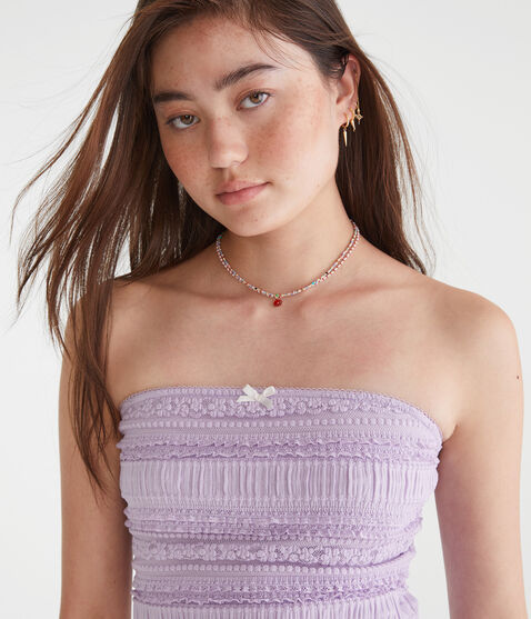 Textured Lace Tube Top
