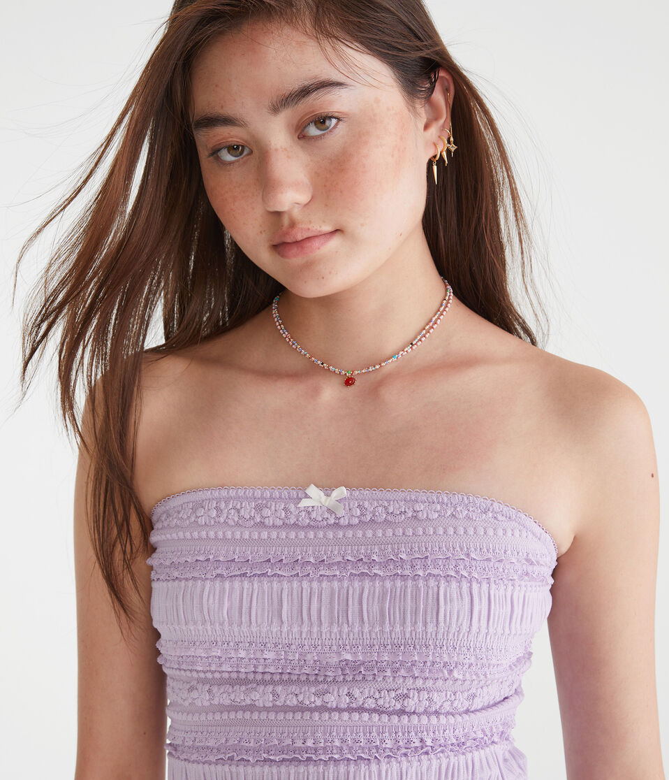 Textured Lace Tube Top