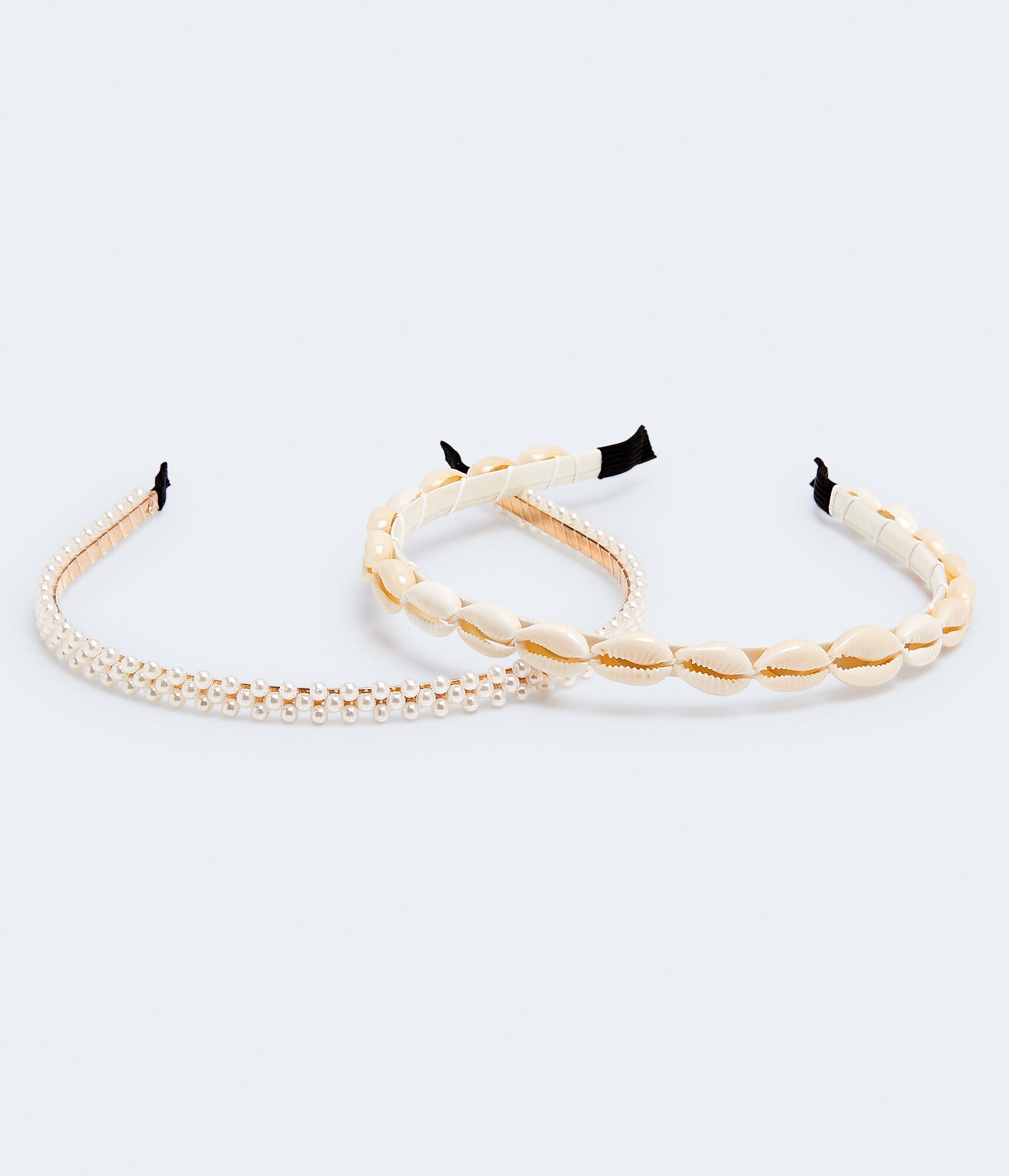 Shell &amp; Faux Pearl Headband 2-Pack