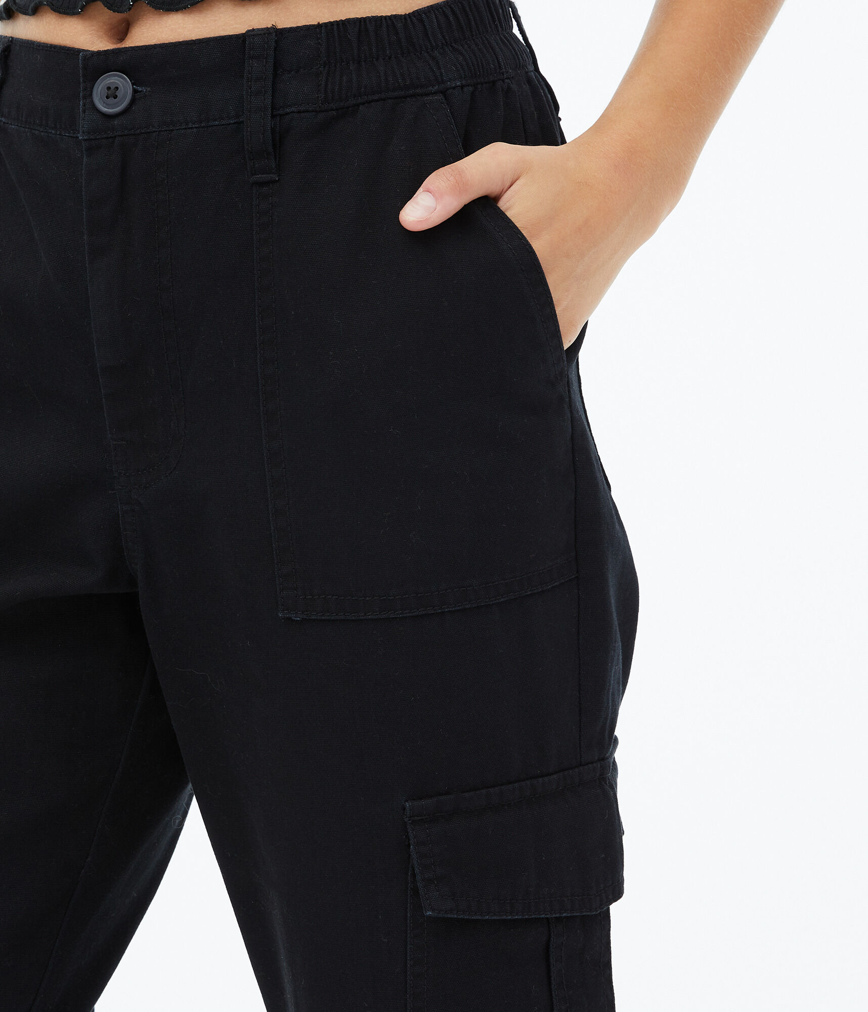 High-Rise Straight Cargo Pants