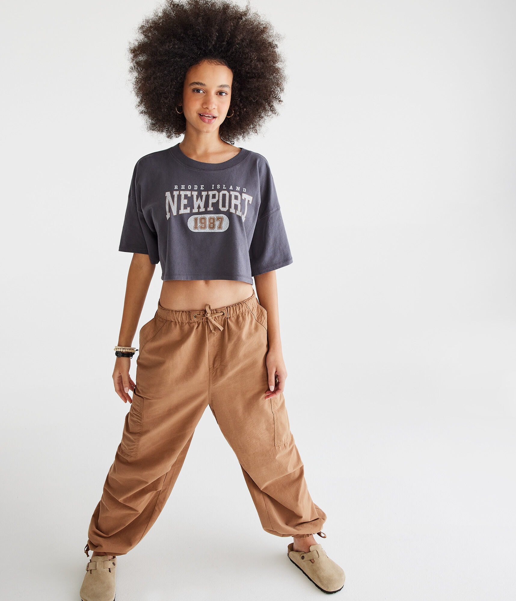 Newport Cropped Boyfriend Graphic Tee