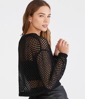 Mesh Cropped Sweater