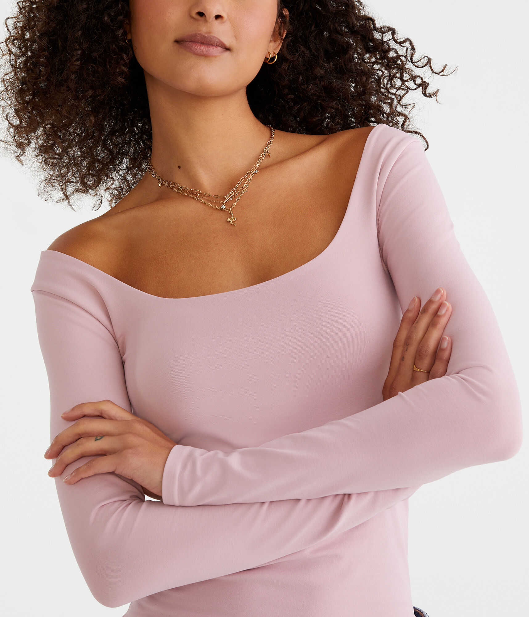 Long Sleeve Seriously Soft Sculpt Scoop-Neck Tee