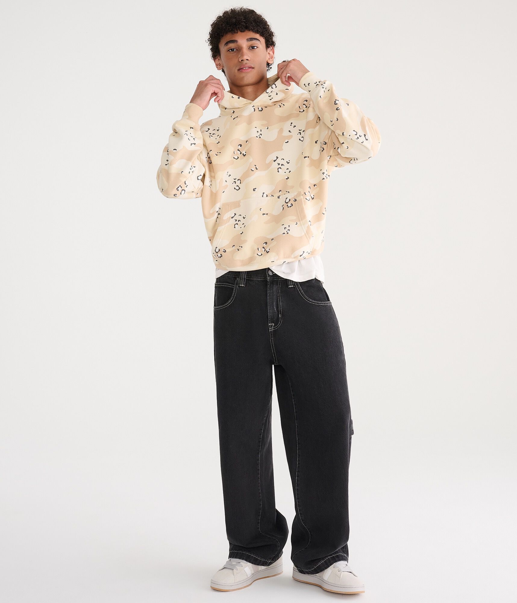 Cloud Soft Desert Camo Boxy Pullover Hoodie