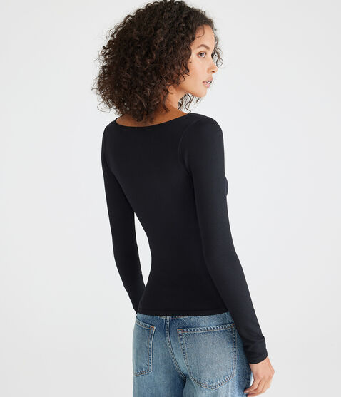 Long Sleeve Seriously Soft Sculpt Ruched Tee