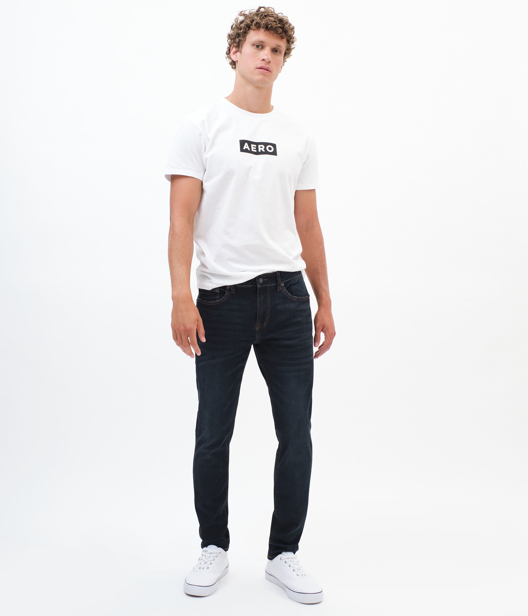 aeropostale mens flex effects super skinny black wash jean***