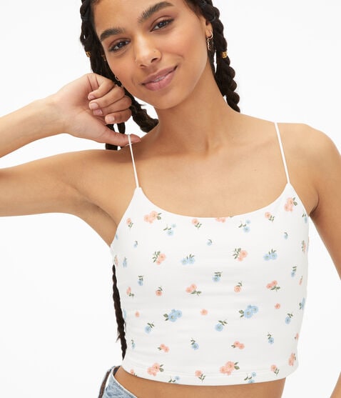 Seriously Soft Floral Cropped Bungee Cami Seriously Soft Floral Cropped Bungee Cami