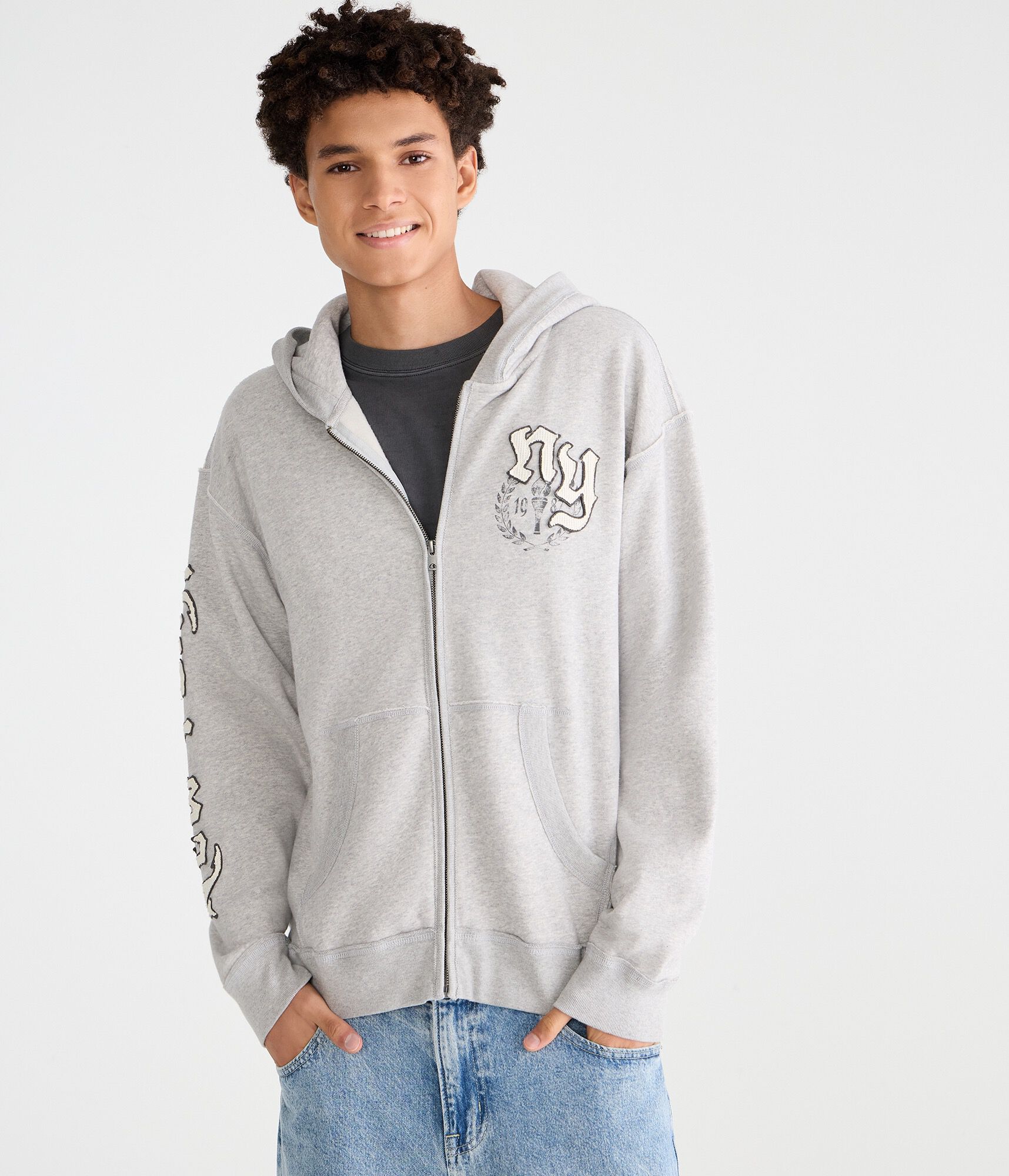 Cloud Soft New York Boxy Full-Zip Hoodie