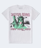 Rolling Stones Statue Of Liberty Oversized Graphic Tee