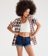 Flex Effects Low-Rise Denim Midi Shorts