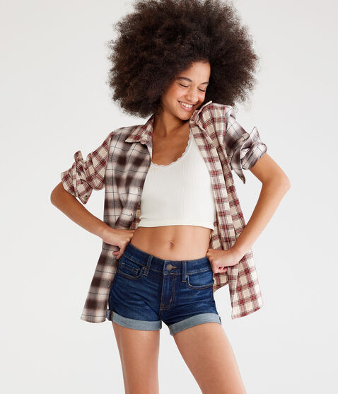 Flex Effects Low-Rise Denim Midi Shorts Flex Effects Low-Rise Denim Midi Shorts
