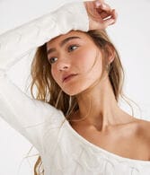 Cable Off-The-Shoulder Sweater